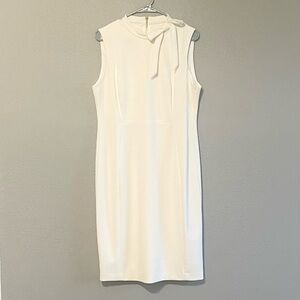 Calvin Klein* Womens Ivory Crepe Bow-Neck Sheath Dress* Size 14* True to fit